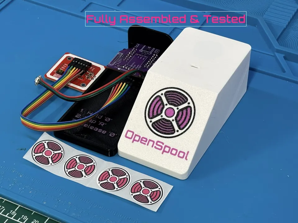 OpenSpool Mini board showing header arrangement and PN532 module placement