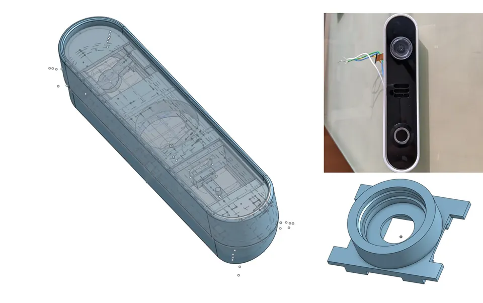 3D printed housing components, acrylic bezel, and mechanical parts laid out before assembly.